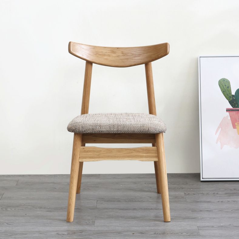 Chaise latéral de chaise latéral ouverte en chêne blanc de couleur blanche Scandinave avec jambes naturelles