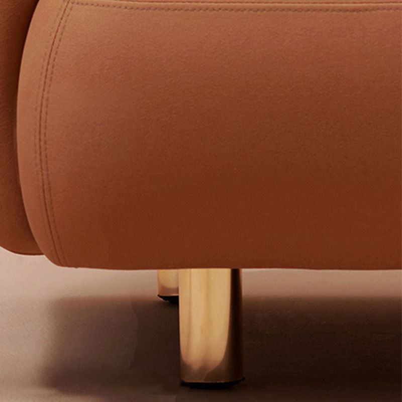 Recessed Arm Sofa Mid-century Modern 3-Seater Faux Leather Sofa
