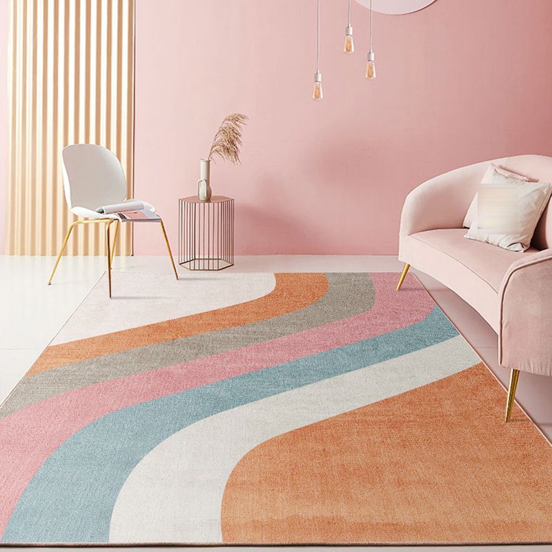 Tapis lavable de tapis en polyester à tapis à moquette orange pour le salon