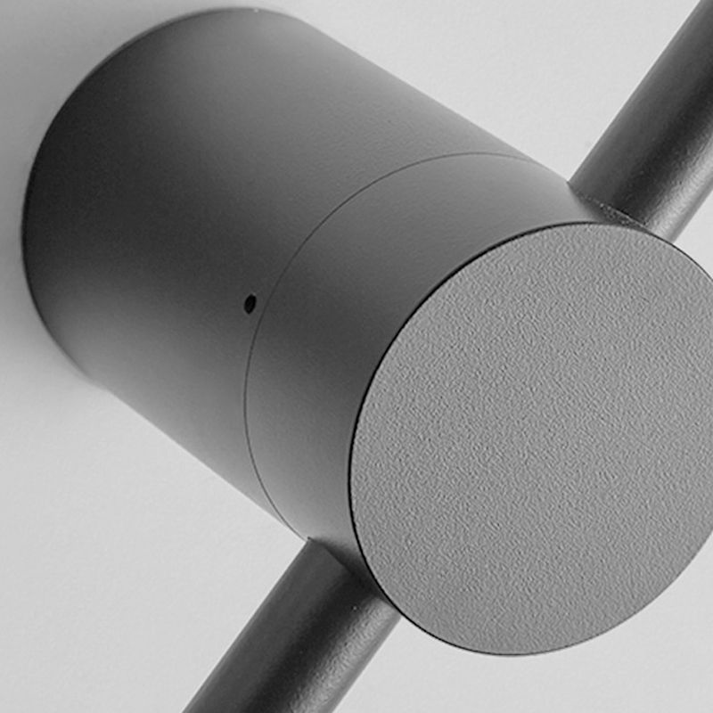 Linear Shape Metal Wall Mount Light Modern Style Multi-Lights Wall Light Sconce in Black