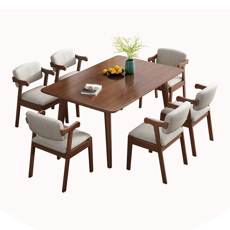 Traditional Dining Table Set 1/5/7 Pcs Solid Wood Dining Table and Chairs