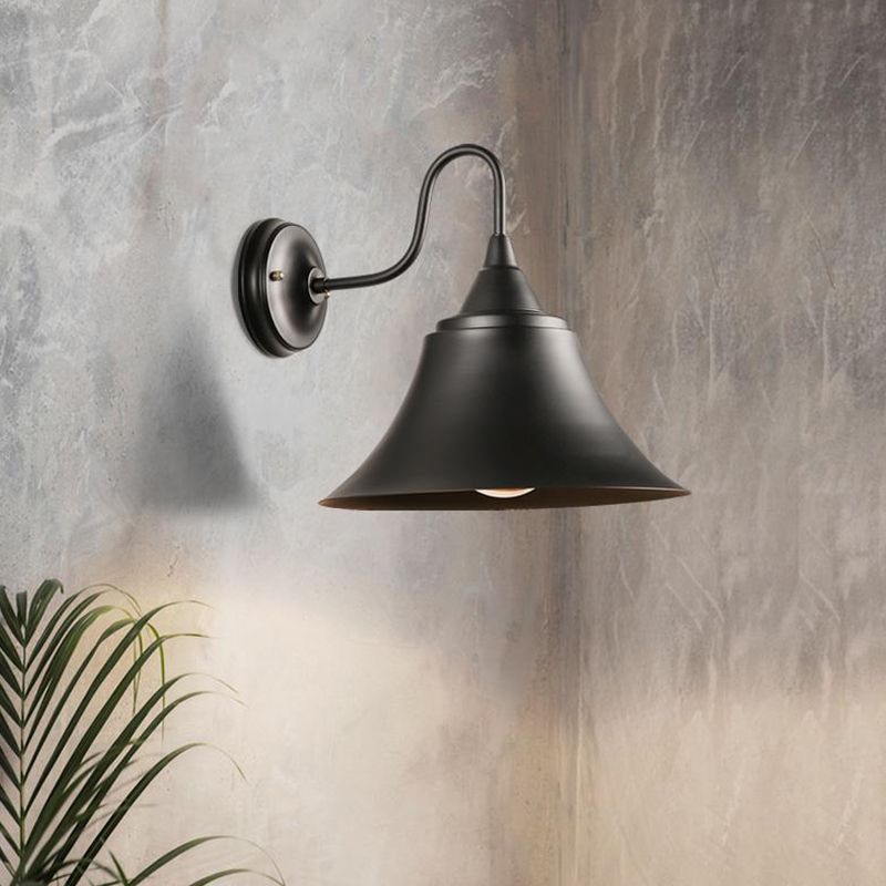 Fun a monte industriale a monte industriale di foglie di illuminazione a parete ombreggiata in metallo