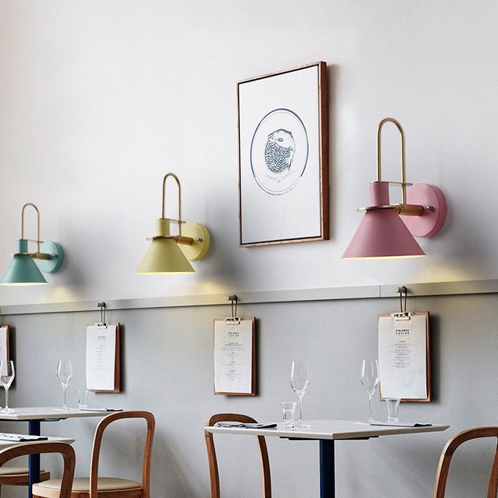 Macaroon -stijl wandbevestiging verlichtingsarmatuur metalen kleurrijk sconce licht voor hotel slaapkamer