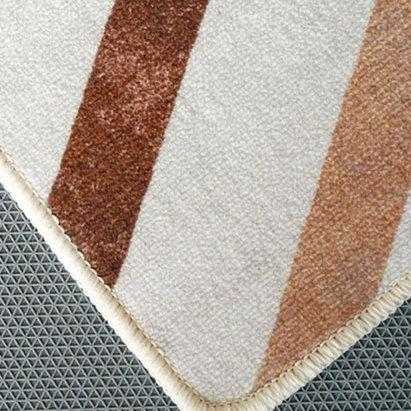 Khaki Modern Area Carpet Geometric Pattern Polyester Area Rug Non-slip Backing Rug for Living Room