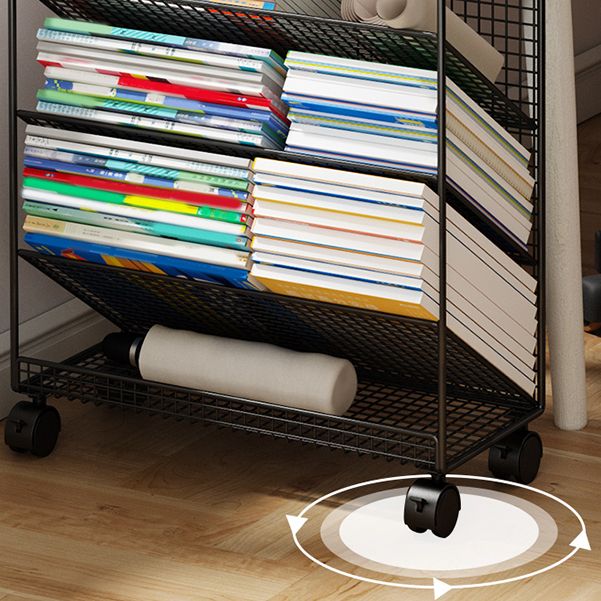 Closed Back Standard Kids Bookcase Scandinavian Bookshelf Metal