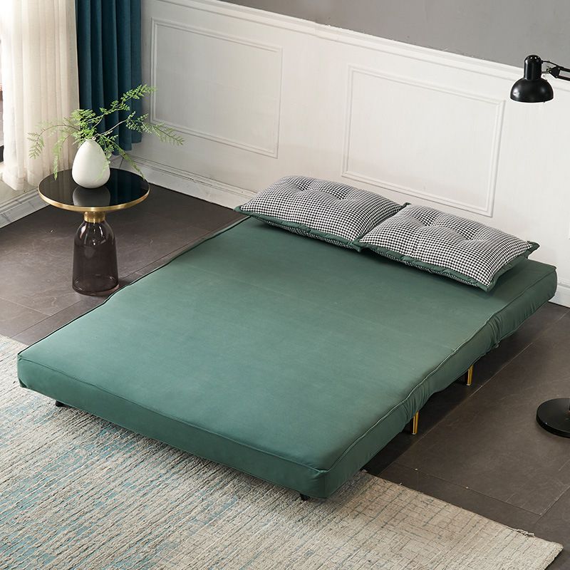 Green Faux leather Convertible Sofas 32.67" Wide Contemporary Foldable Sleeper Sofa