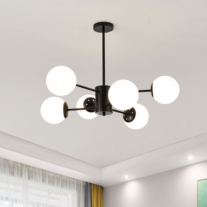 Lámpara de lámparas de lámparas de múltiples luces de vidrio de estilo moderno de estilo moderno en forma de globo