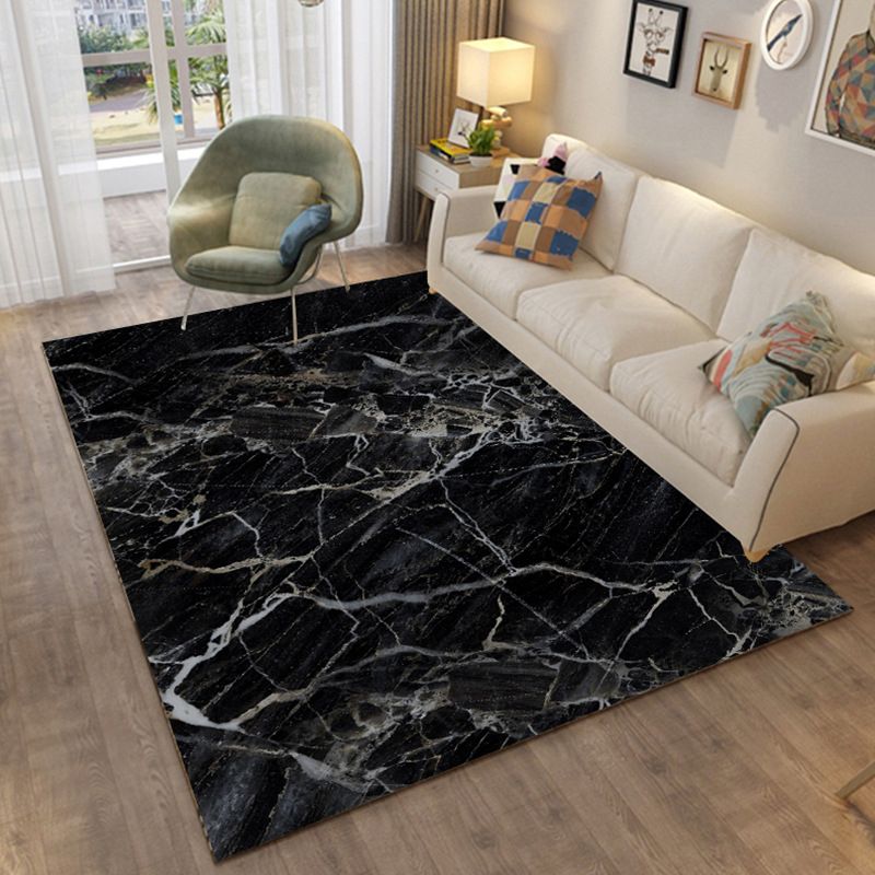 Contemporary Area Carpet Abstract Pattern Rug Polyester Stain Resistant Area Rug for Living Room