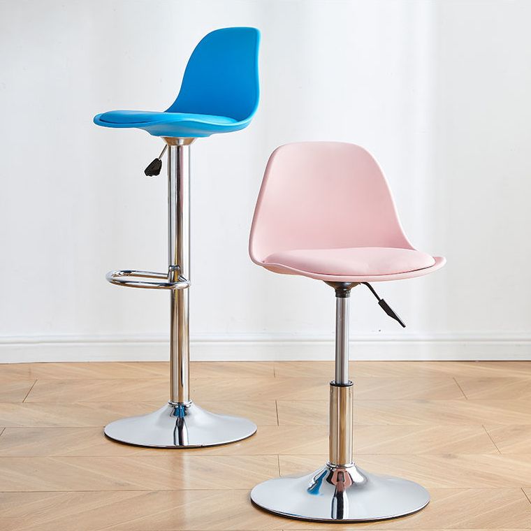 Contemporary Liftable Bar Stool Bucket Counter Bar Stool with Metal Legs