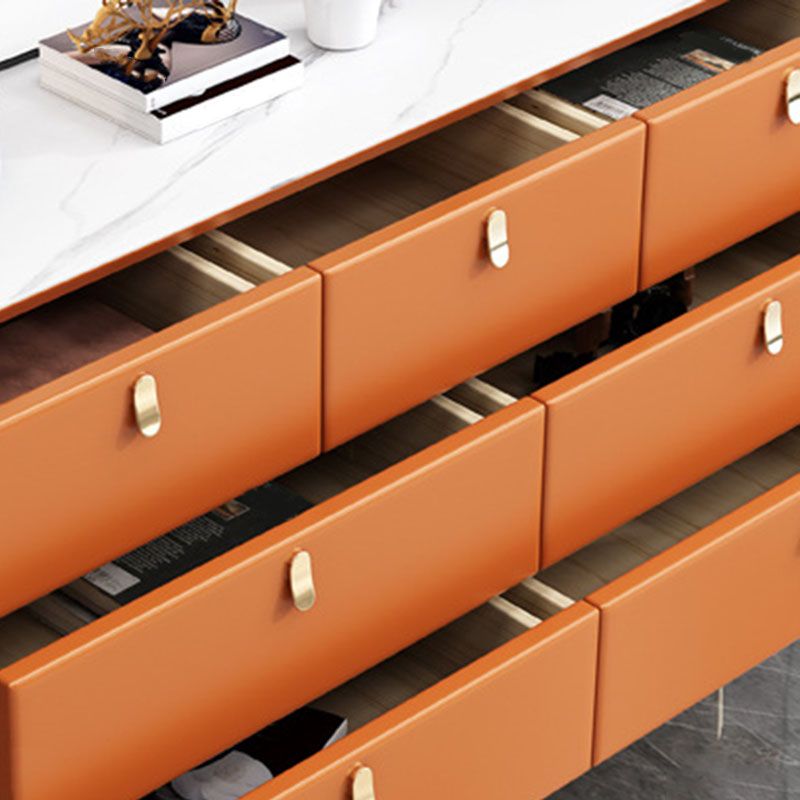 15.6-inch Width Glam Dresser Stone Storage Chest with 7 Drawers