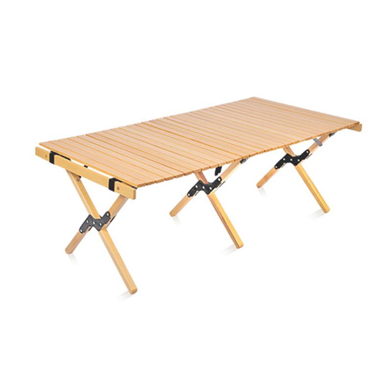 Industrial Foldable Camping Table Beech Solid Wood Removable Camping Table