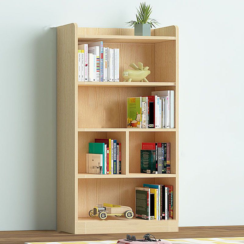 Contemporary Floor Closed Back Book Shelf Wooden Home Shelf Bookcase with Shelves