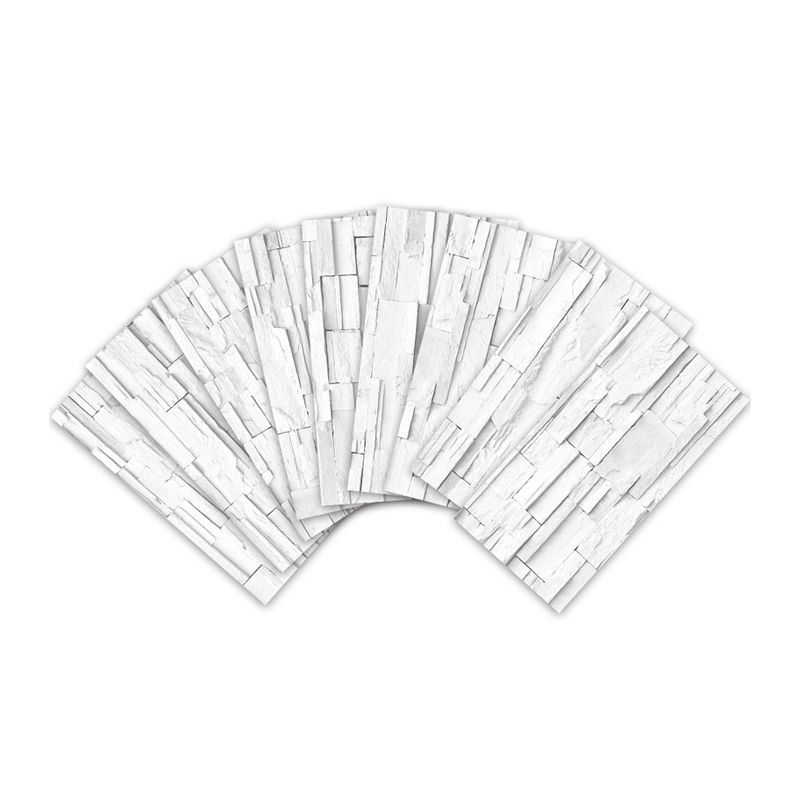 White Brick Wallpaper Panel Set Self-Sticking Simple Style Kitchen Wall Art, 8' L x 4" W