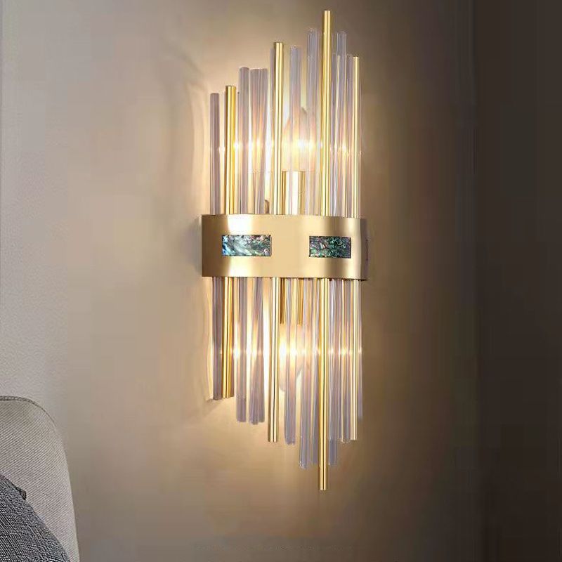 2-Light Geometric Sconce Light Modern Crystal Sconce Light Fixture