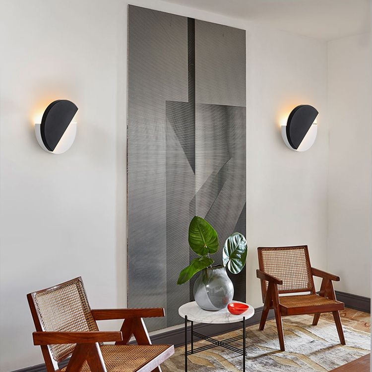 1-Light Black Minimalism Sconce Light Fixtures Iron Wall Lamp Sconce for Bedroom