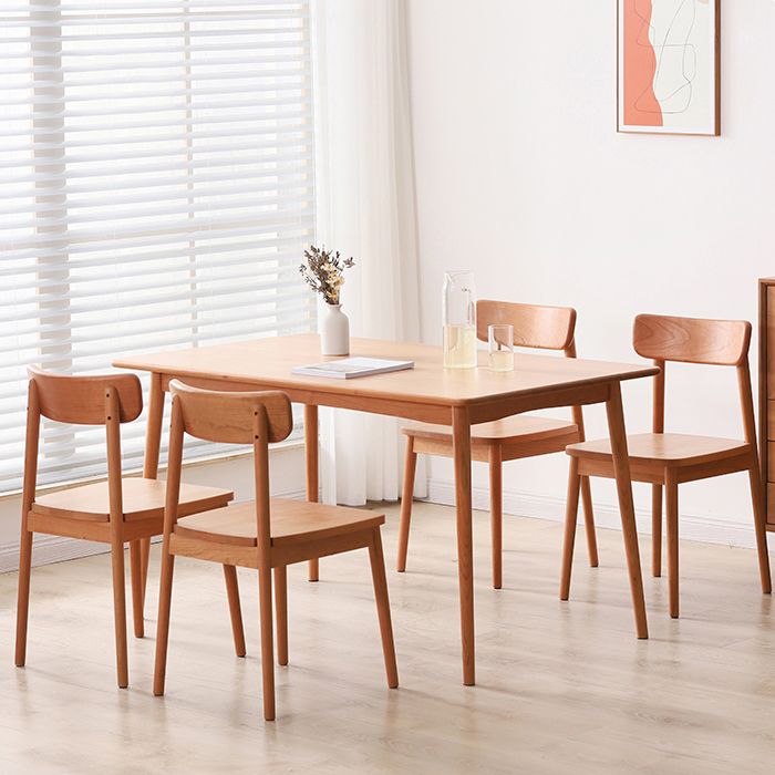 Contemporary Table Solid Wood Dining Table Rectangle for Dining Room Home
