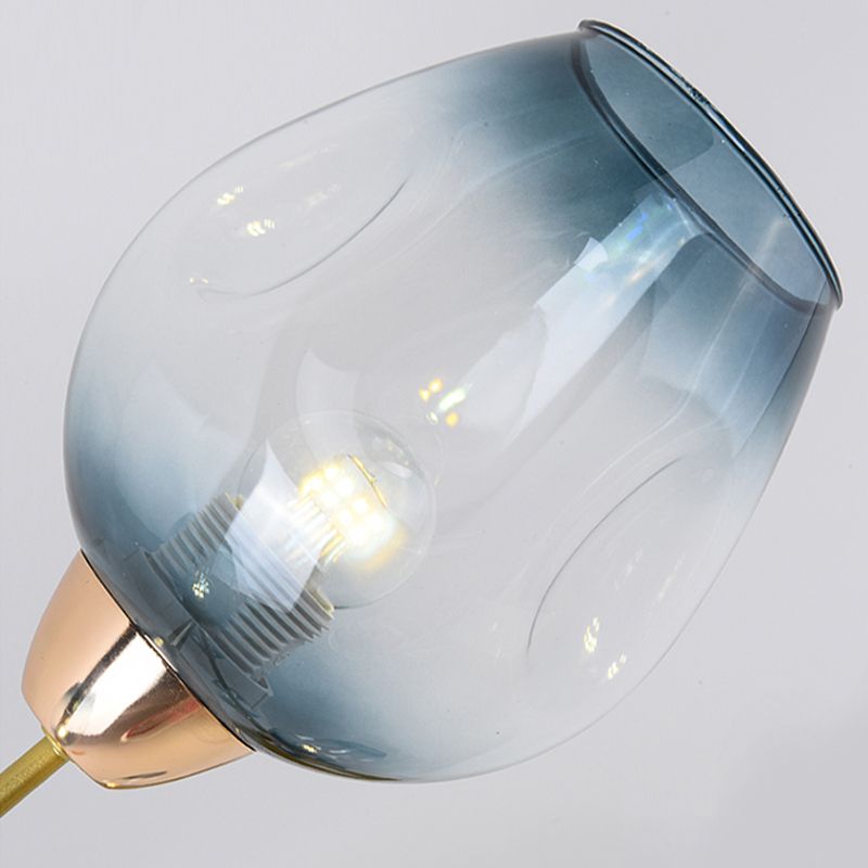 Plafonnier tulipe en verre transparent, plafonnier semi-encastré de style moderne pour salon