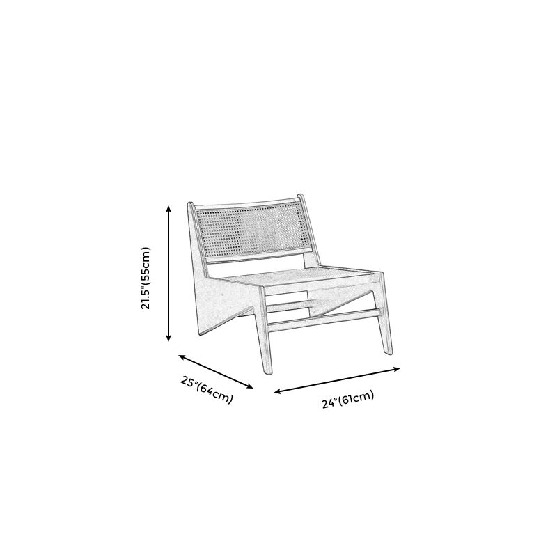 Living Room Wood Solid Wood Frame Basic Four Leg Woven Back Lounge Chair
