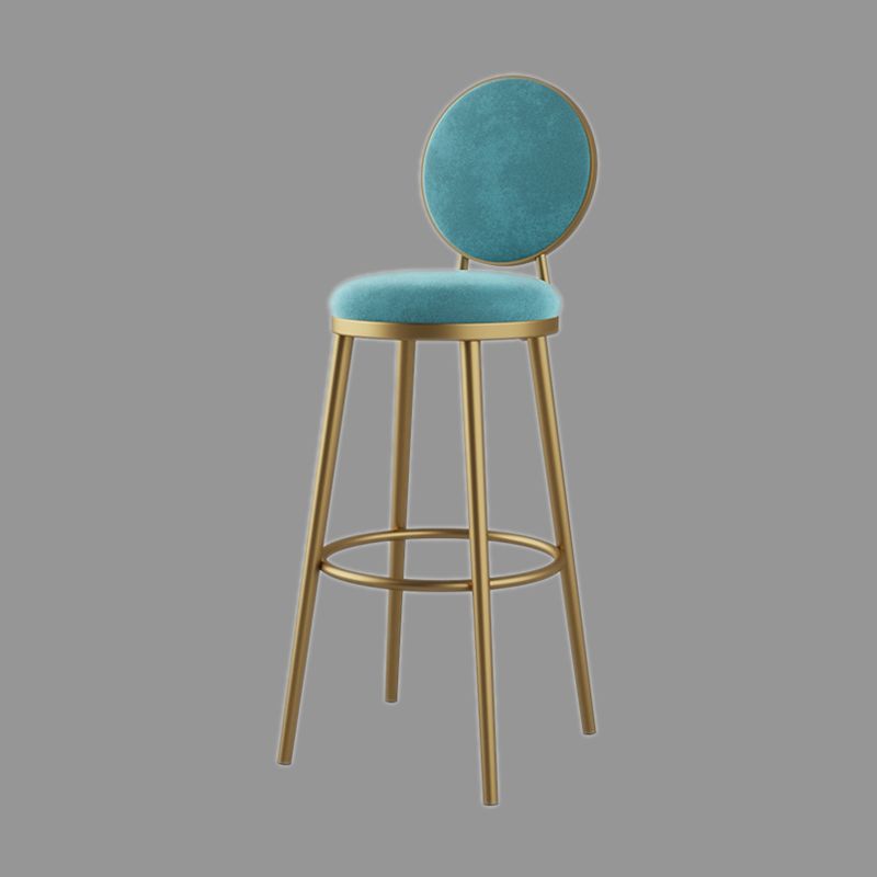 Nordic Design Upholstered Bar Stools for Home Luxury Low Back Round Stools