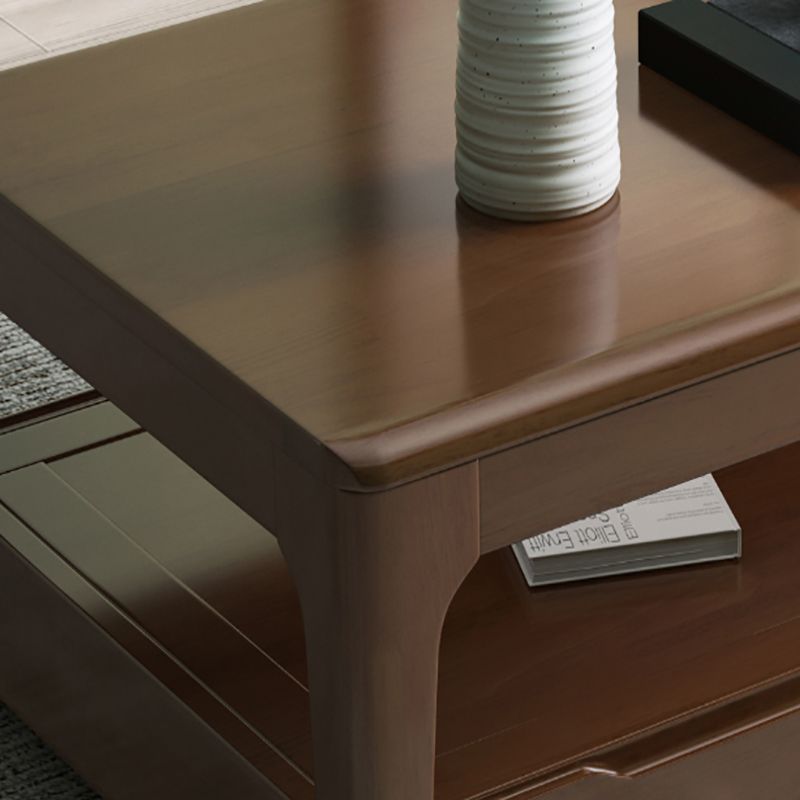 17.72" Tall Contemporary Style Coffee Cocktail Table Wooden Coffee Table