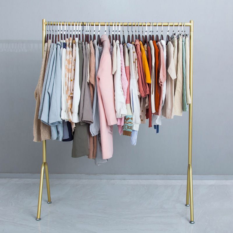 Glam Entryway Coat Rack Metal Framed Hanging Rail Coat Hanger for Living Room