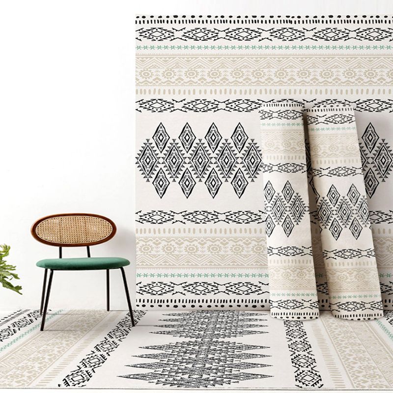 Multicolor Boho Intérieur Rapis Polyester Symboles tribaux Tapis Tache Risqueur intérieur résistant pour le salon