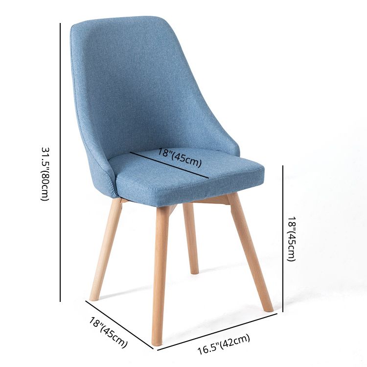 Scandinavian Beech Upholstered Side Chair Parsons Dining Chair for Home