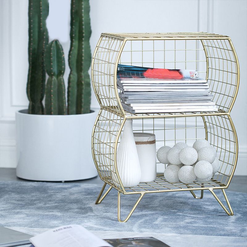 Glam Metal Bookshelf Closed Back Standard Bookcase with Shelves