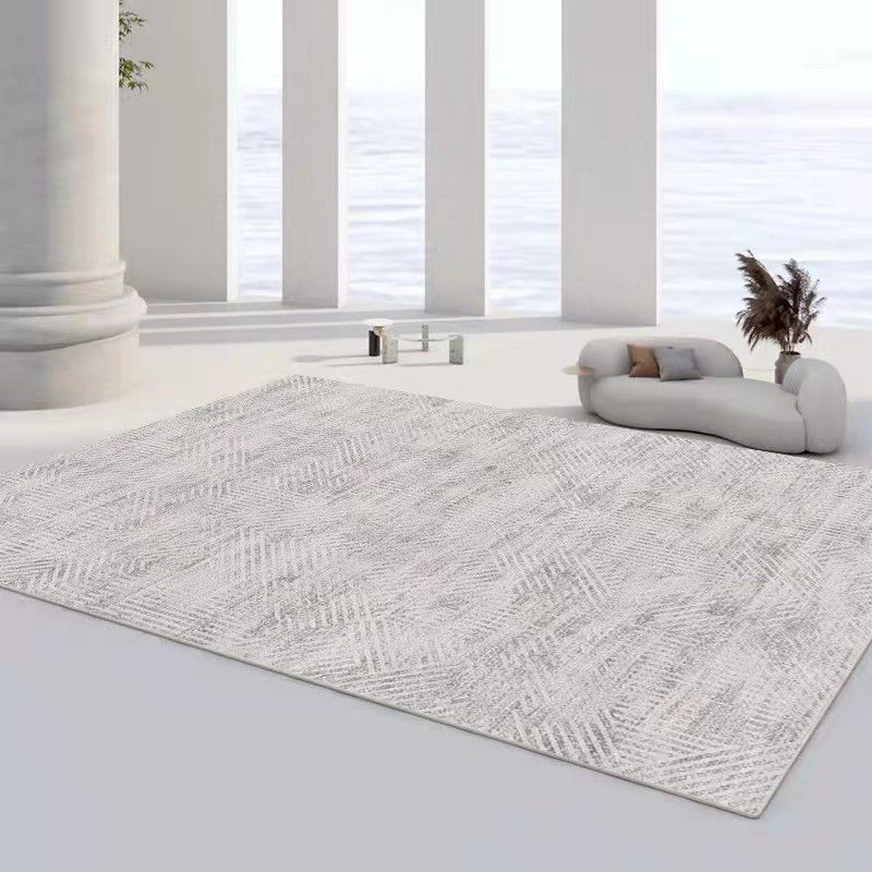 Abstract Style Indoor Rug Polyester Area Rug Stain Resistant for Living Room