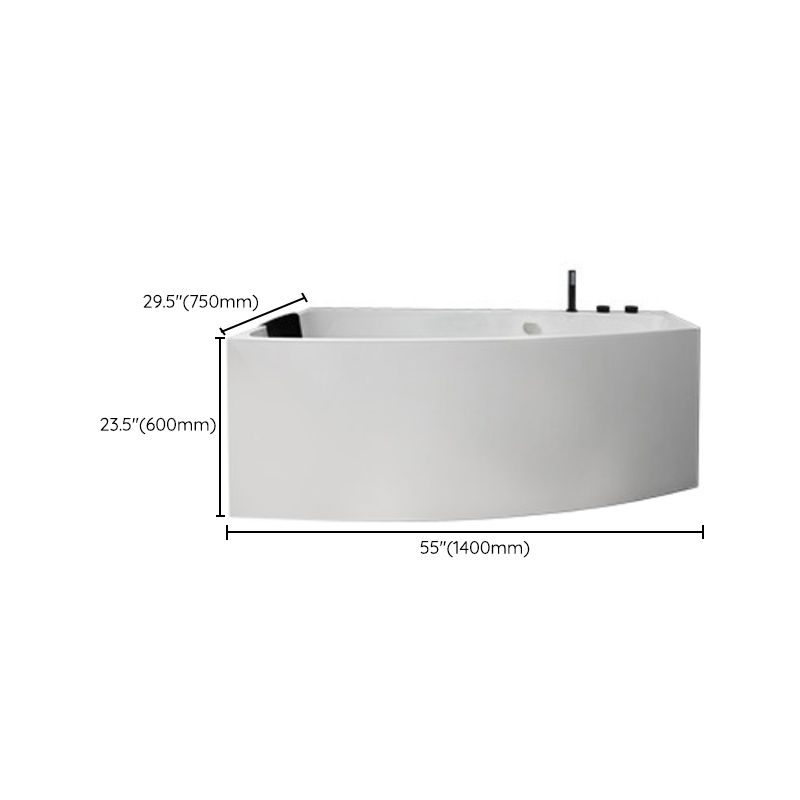 Modern Corner White Bathtub Back to Wall with Drain Bath Tub
