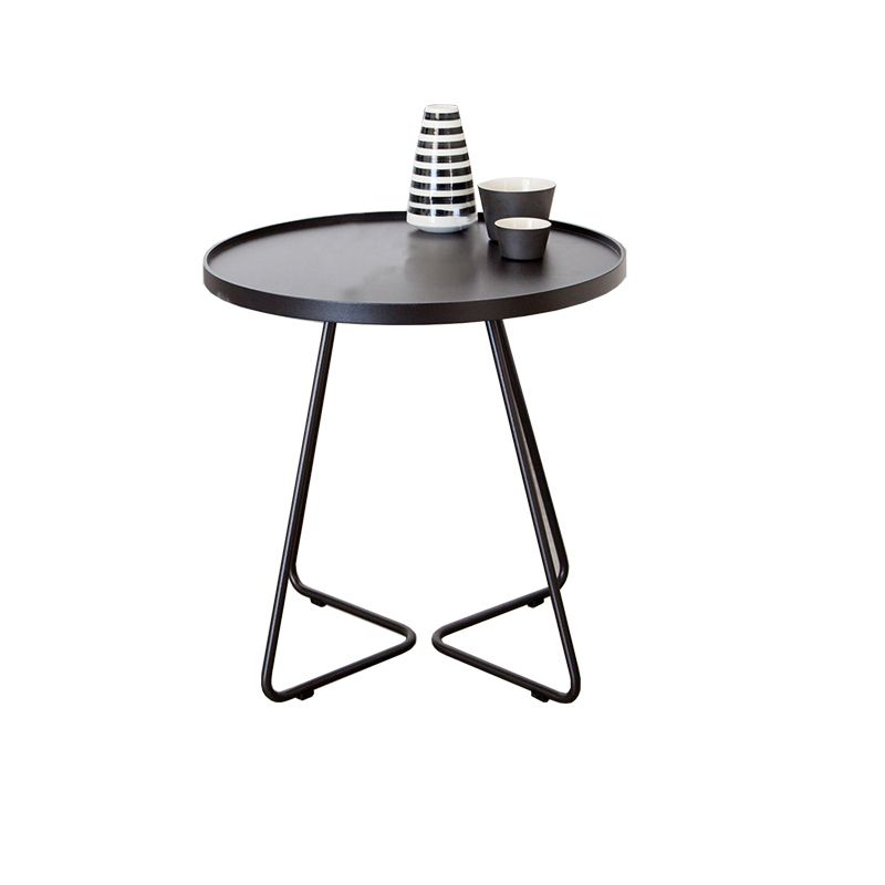 17.7"/19.7" Tall Metal Round Tray Top Side Table Iron Sled End Table