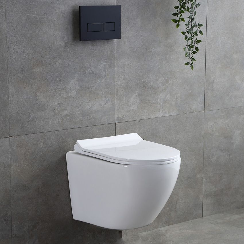 Modern Wall Mount Flush Toilet All-In-One Siphon Jet Toilet Bowl