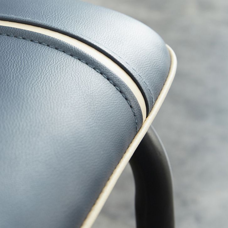 Modern Upholstered Side Dining Chairs Leather Solid Back Armless Chairs