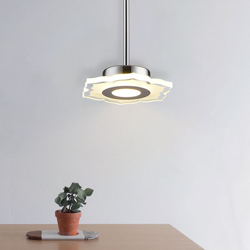 Simplicité LED Pendante luminaire de drop lampe à chute géométrique avec ombre acrylique