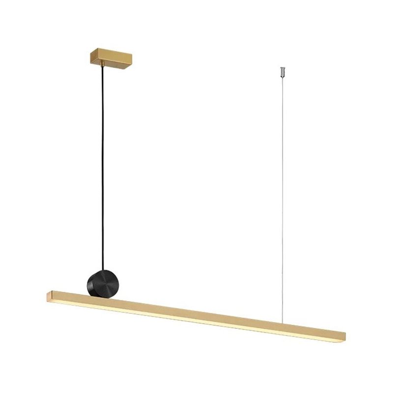 Gold Finish Linear Pendant Lighting Minimalist 34.5"/46.5" Wide LED Acrylic over Island Lighting