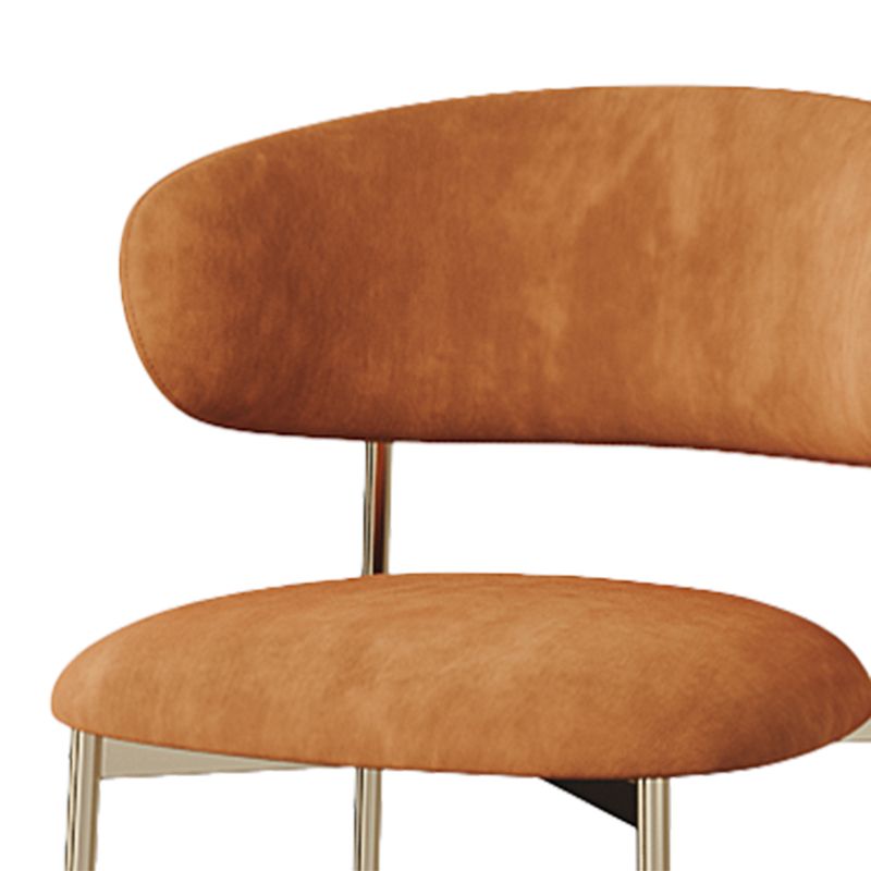 Silla lateral tapizada escandinava para restaurante, silla de comedor con parte trasera abierta y acabado mate