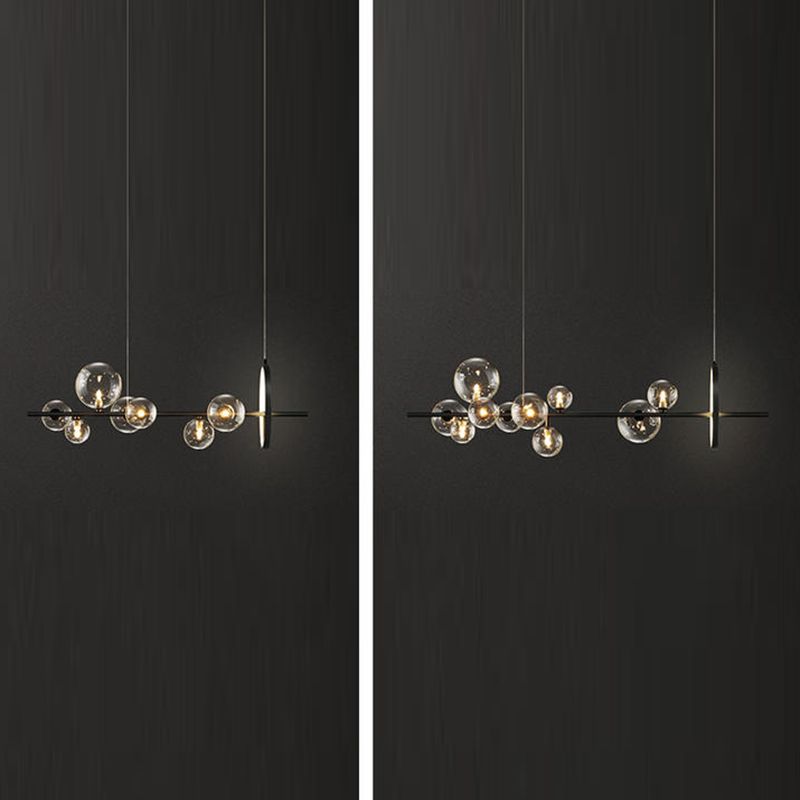 Luce a soffitto dell'isola in stile Nordico Clear Clear Spherical Island lampadario con tonalità di vetro