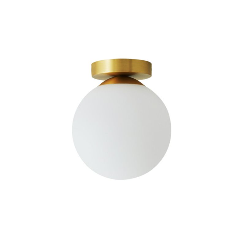 Foyer-inbouwverlichting met één lamp Minimalistische plafondlamp met bolvormige glazen kap