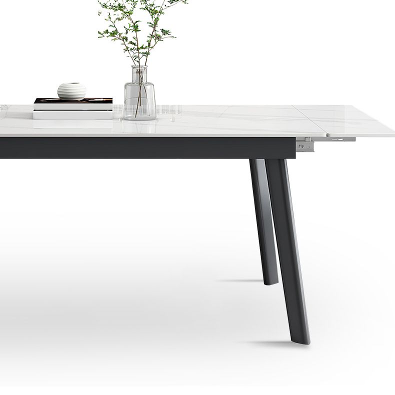 Contemporary 1/2/5/7 Pieces Furniture Rectangle Stone Dining Set in White