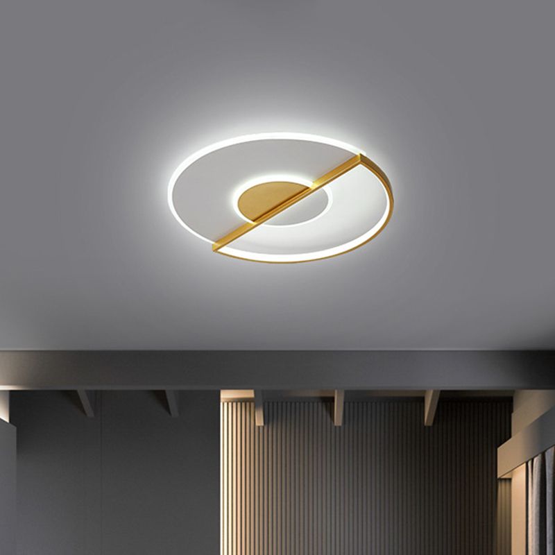 Superdunne cirkel LED-plafondlamp Minimalistisch acryl goud Inbouwlicht in warm/wit/3 kleuren licht, 16,5"/20,5" breedte