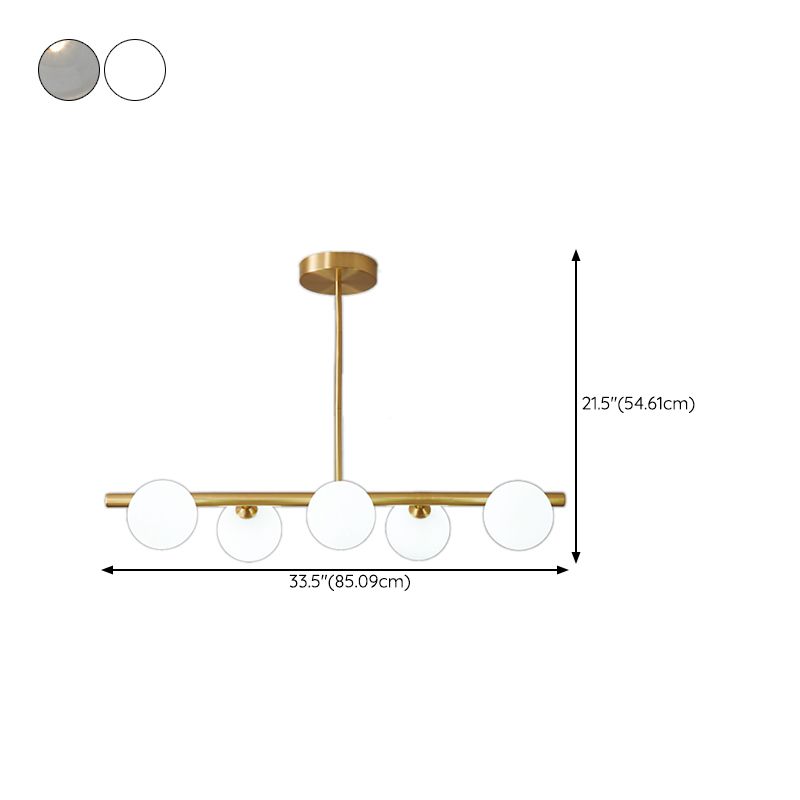 Nordic Style Copper Hanging Lamp Ball Shape Shade Island Light Fixture for Bedroom