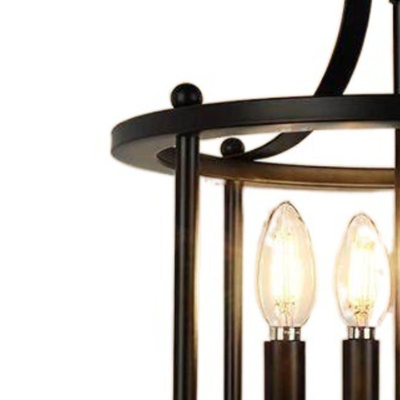 Dark Black Ceiling Semi Flush Iron 4 - Light Industrial Semi Flush