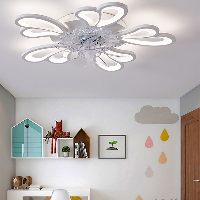 Luce a ventola del soffitto in metallo nordico illuminazione a filo a filo multipla con lama della ventola di plastica