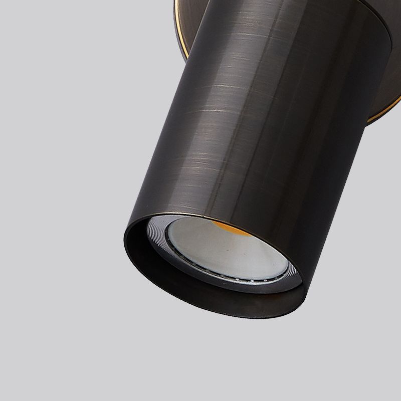Half Cylinder Shade Metal Wall Sconce Modern Style 1 Light Wall Mount Lighting in Black