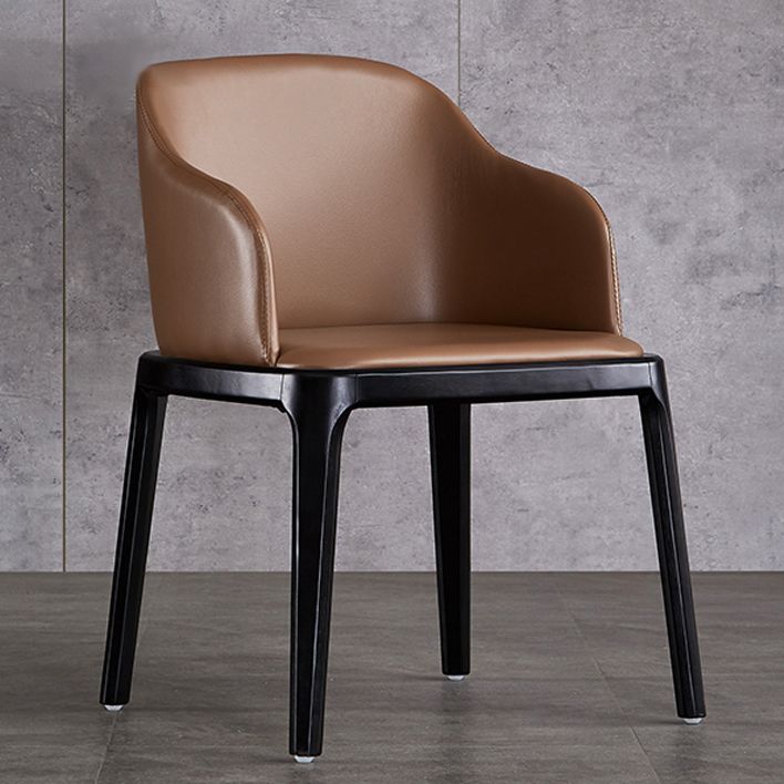 Modern Dining Chair Solid Back Side Chair with 4 Wood Legs for Home Use