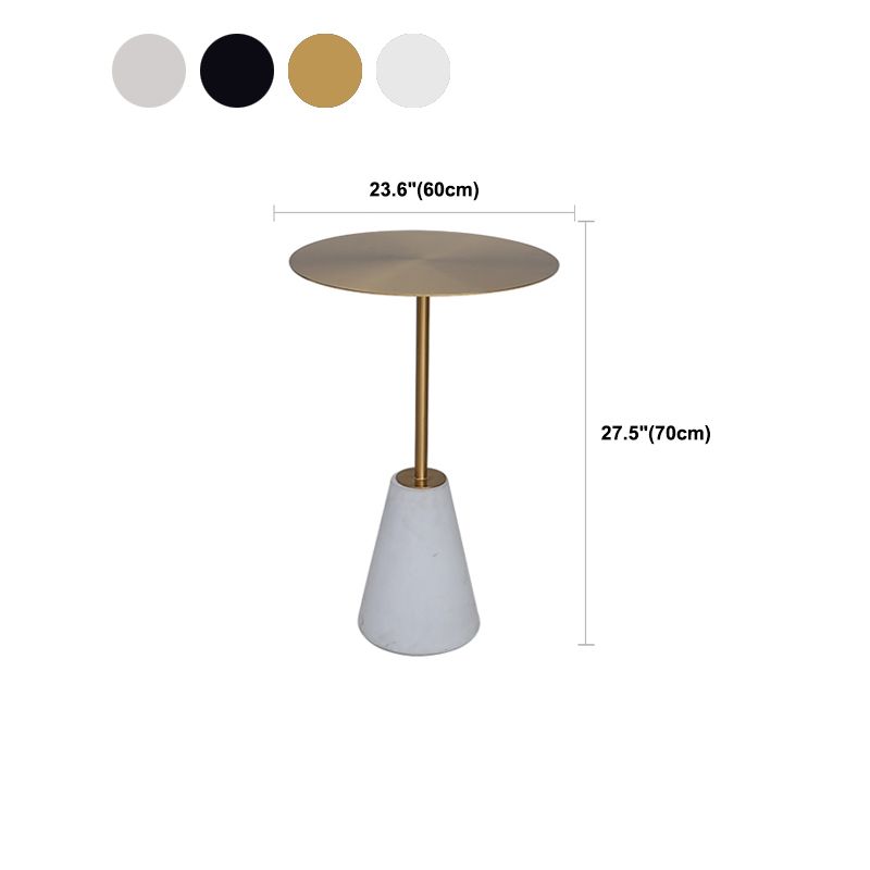 Mid-Century Modern Pedestal Mental Coffee Table Round Top Shape Coffee Cocktail Table