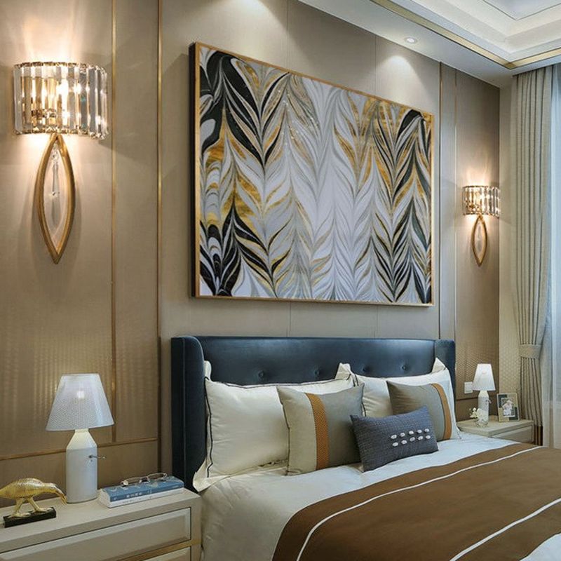 Crystal Geometry Shape Wall Lights Modern Style 2 Light Wall Sconce for Dining Room