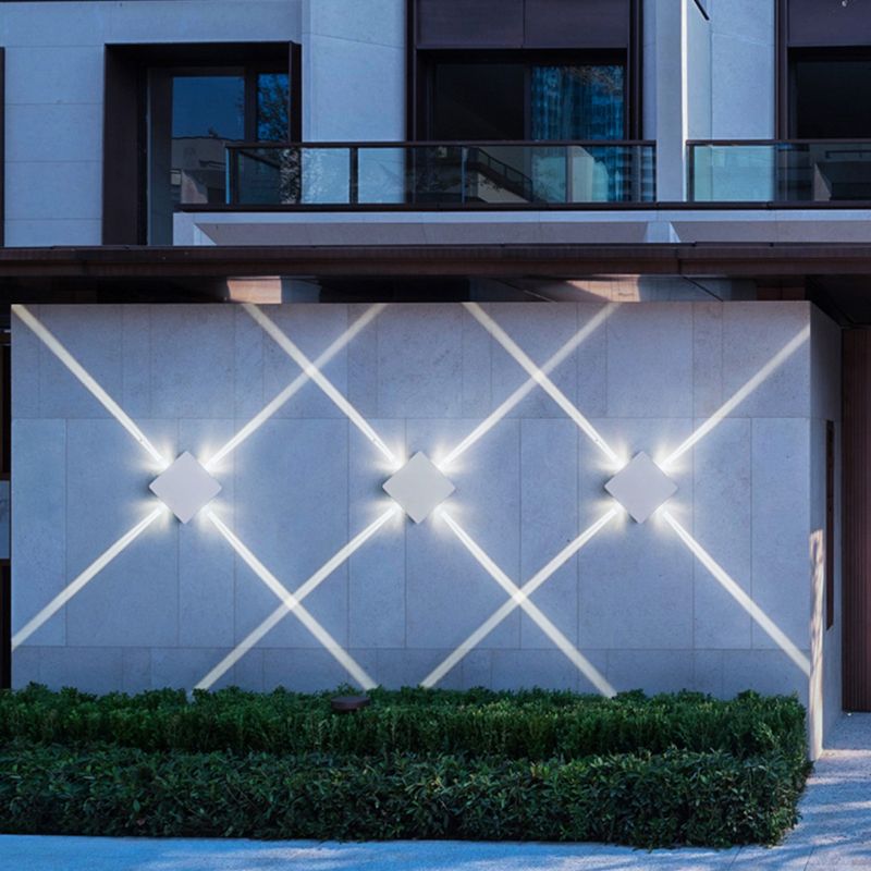 White 4-Light LED Wall Light in Modern Simplicity Aluminium Waterproof Wall Lamp for Exterior Spaces