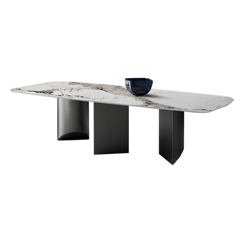 Silver Base Dinner Room Kitchen Table Contemporary Dining Table