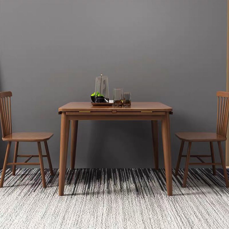 Modern Style Rubberwood Dinner Table Round Drop-Leaf Table for Home Use